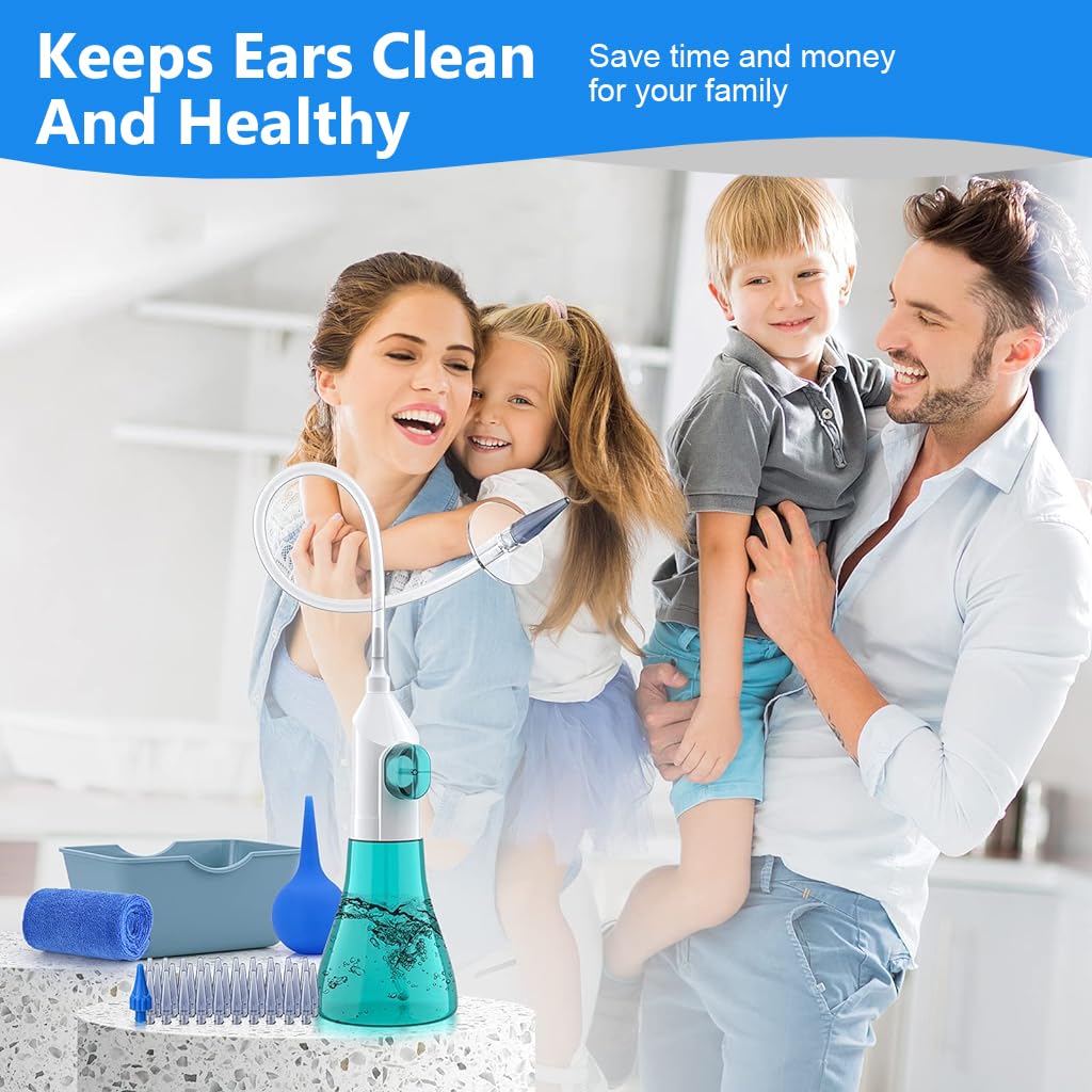 HANNEA Manual Ear Rinser Kit Long Tube Ear Canal Irrigator for Adults & Kids Ear Cleaning Rinser with 30Pcs Single-Hole Nozzles, 1 Five-Hole Nozzle, Towel, Silicone Water Sucker, Water Basin HANNEA Manual Ear Rinser Kit Long Tube Ear Canal Irrigator for Adults & Kids Ear Cleaning Rinser with 30Pcs Single-Hole Nozzles, 1 Five-Hole Nozzle, Towel, Silicone Water Sucker, Water Basin